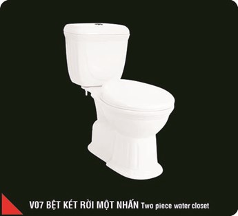 Bồn cầu 2 khối 1 nút nhấn Hảo Cảnh V07 Bồn cầu 2 khối 1 nút nhấn Hảo Cảnh V07