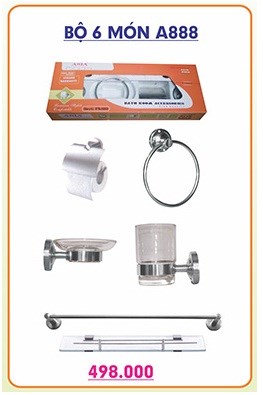 Bộ phụ kiện phòng tắm 6 món ASIA A888 Bộ phụ kiện phòng tắm 6 món ASIA A888