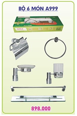Bộ phụ kiện phòng tắm 6 món ASIA A999 Bộ phụ kiện phòng tắm 6 món ASIA A999