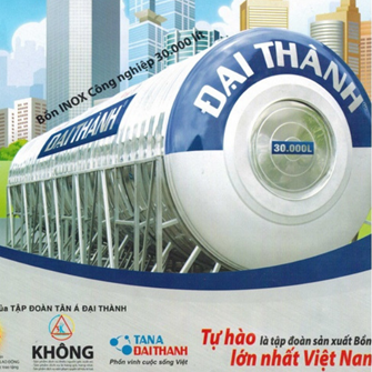 Bồn nước Inox công nghiệp ĐẠI THÀNH 20000L ngang