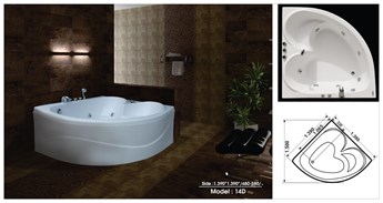 Bồn tắm góc  Việt Mỹ 14D Bồn tắm góc  Việt Mỹ 14D