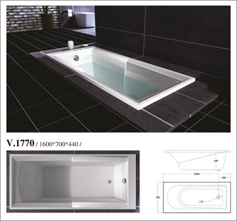 Bồn tắm xây VIỆT MỸ V-1770 Bồn tắm xây VIỆT MỸ V-1770