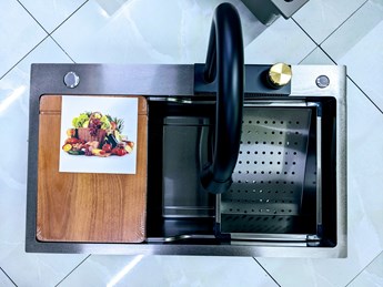 COMBO Chậu rửa chén NANO 1 hộc kèm vòi rửa COMBO Chậu rửa chén NANO 1 hộc kèm vòi rửa