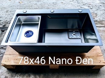 Chậu rửa chén 1 hộc Nano đen 78x46cm Chậu rửa chén 1 hộc Nano đen 78x46cm