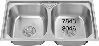 Chậu rửa chén inox 2 hộc đều 8046 Chậu rửa chén inox 2 hộc đều 8046