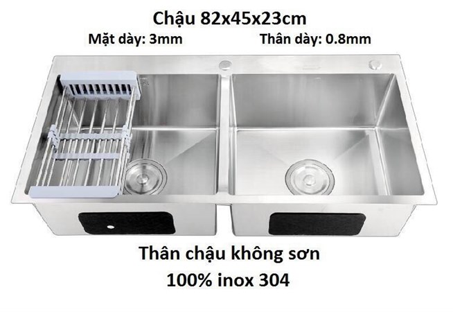 Chậu rửa chén inox 304 8245K