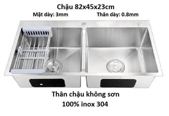 Chậu rửa chén inox 304 8245K