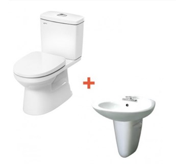 Combo INAX bồn cầu C504VAN + Lavabo L284V + Chân treo L284VC Combo INAX bồn cầu C504VAN + Lavabo L284V + Chân treo L284VC