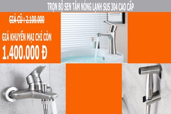 Combo sen tắm nóng lạnh + vòi lavabo + xịt vệ sinh Combo sen tắm nóng lạnh + vòi lavabo + xịt vệ sinh