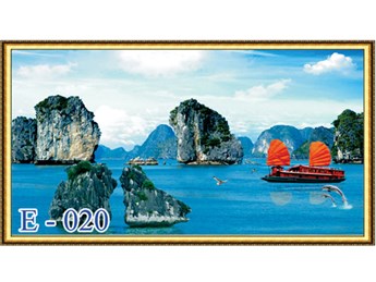 Gạch tranh thuyền và biển E020 Gạch tranh thuyền và biển E020