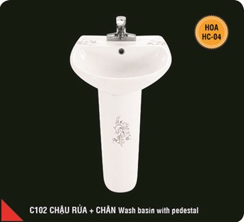 Lavabo chân treo Hảo Cảnh C102-HC04 Lavabo chân treo Hảo Cảnh C102-HC04