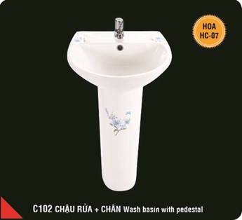 Lavabo chân treo Hảo Cảnh C102-HC07 Lavabo chân treo Hảo Cảnh C102-HC07