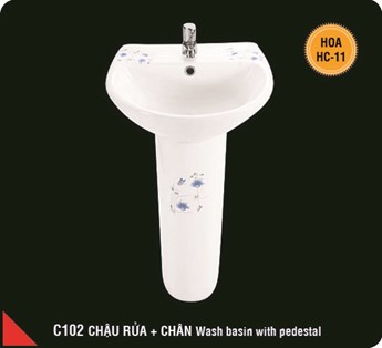 Lavabo chân treo Hảo Cảnh C102-HC11 Lavabo chân treo Hảo Cảnh C102-HC11