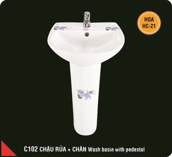 Lavabo chân treo Hảo Cảnh C102-HC21 Lavabo chân treo Hảo Cảnh C102-HC21