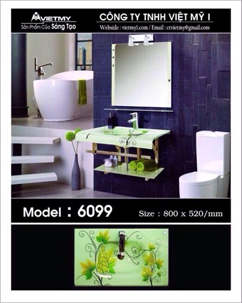 Lavabo kiếng Việt Mỹ 6099 Lavabo kiếng Việt Mỹ 6099