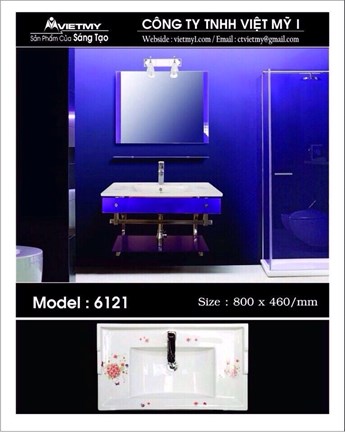 Lavabo kiếng Việt Mỹ 6121 Lavabo kiếng Việt Mỹ 6121