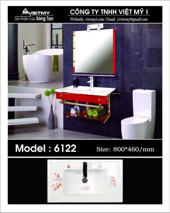 Lavabo kiếng Việt Mỹ 6122 Lavabo kiếng Việt Mỹ 6122