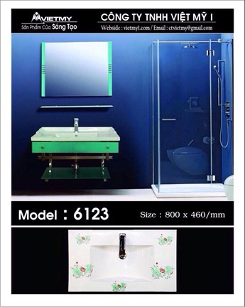 Lavabo kiếng Việt Mỹ 6123 Lavabo kiếng Việt Mỹ 6123