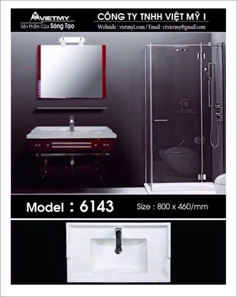 Lavabo kiếng Việt Mỹ 6143 Lavabo kiếng Việt Mỹ 6143