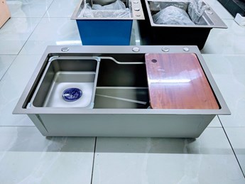 Chậu rửa chén 1 hộc Nano xám 78x46cm Chậu rửa chén 1 hộc Nano xám 78x46cm