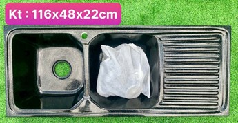 Chậu rửa chén đá 2 hộc cánh  DP11648 Chậu rửa chén đá 2 hộc cánh  DP11648