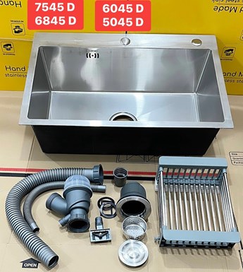 Chậu rửa chén Inox 1 hộc 7545 Chậu rửa chén Inox 1 hộc 7545