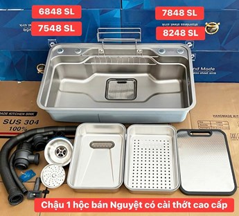 Chậu rửa chén Inox 304 - 1 hộc 8248 SL Chậu rửa chén Inox 304 - 1 hộc 8248 SL