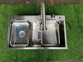 Combo chậu rửa chén 1 hộc kèm vòi inox 304 Combo chậu rửa chén 1 hộc kèm vòi inox 304