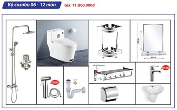 Combo Thiết bị phòng tắm 6 - 12 món Combo Thiết bị phòng tắm 6 - 12 món