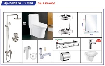 Combo thiết bị phòng tắm 8 - 11 món Combo thiết bị phòng tắm 8 - 11 món