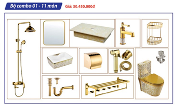Combo Thiết bị vệ sinh Phòng tắm 1  Combo Thiết bị vệ sinh Phòng tắm 1
