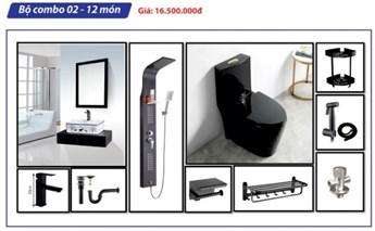 Combo Thiết bị vệ sinh phòng tắm 2 - 12 món Combo Thiết bị vệ sinh phòng tắm 2 - 12 món