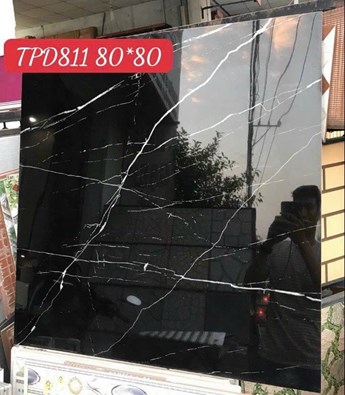 Đá bóng kiếng toàn phần Trung Quốc 80x80cm đen vân trắng Đá bóng kiếng toàn phần Trung Quốc 80x80cm đen vân trắng