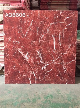 Đá bóng kiếng toàn phần Trung Quốc 80x80cm đỏ vân trắng