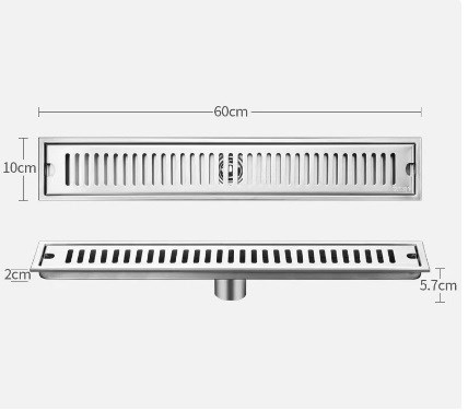 Phễu thoát sàn Inox 09-10x60cm 