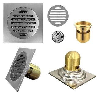 Phễu thoát sàn Inox 304 - 011B-15cm mờ
