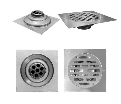 Phễu thoát sàn Inox 304 - 02B-15cm Mờ 