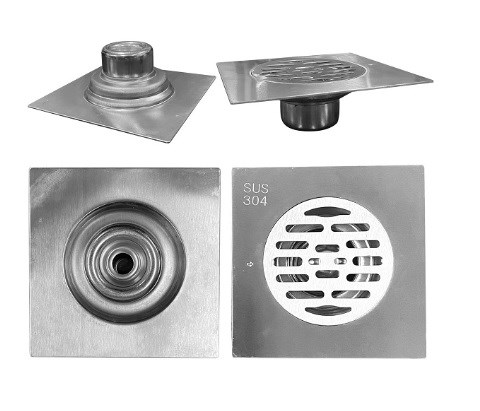 Phễu thoát sàn Inox 304 - 03B-12cm Mờ