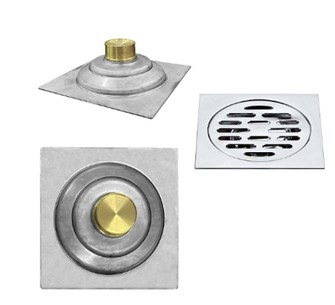 Phễu thoát sàn Inox 304 - 05B-15cm bóng 