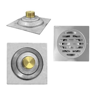 Phễu thoát sàn Inox 304 - 05B-15cm mờ