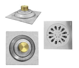 Phễu thoát sàn Inox 304 - 05D-12cm mờ