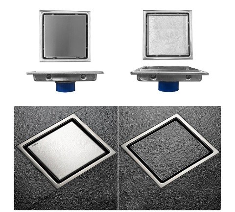 Phễu thoát sàn Inox 304 - 07V-15cm mờ