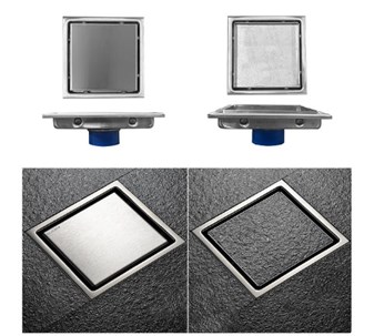 Phễu thoát sàn Inox 304 - 07V-15cm mờ