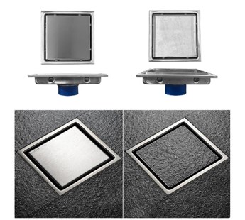 Phễu thoát sàn Inox 304 - 07V-15cm mờ