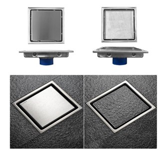 Phễu thoát sàn Inox 304 - 07V-15cm mờ