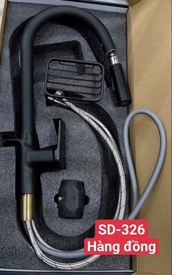 Vòi rửa chén nóng lạnh dây rút SD-326